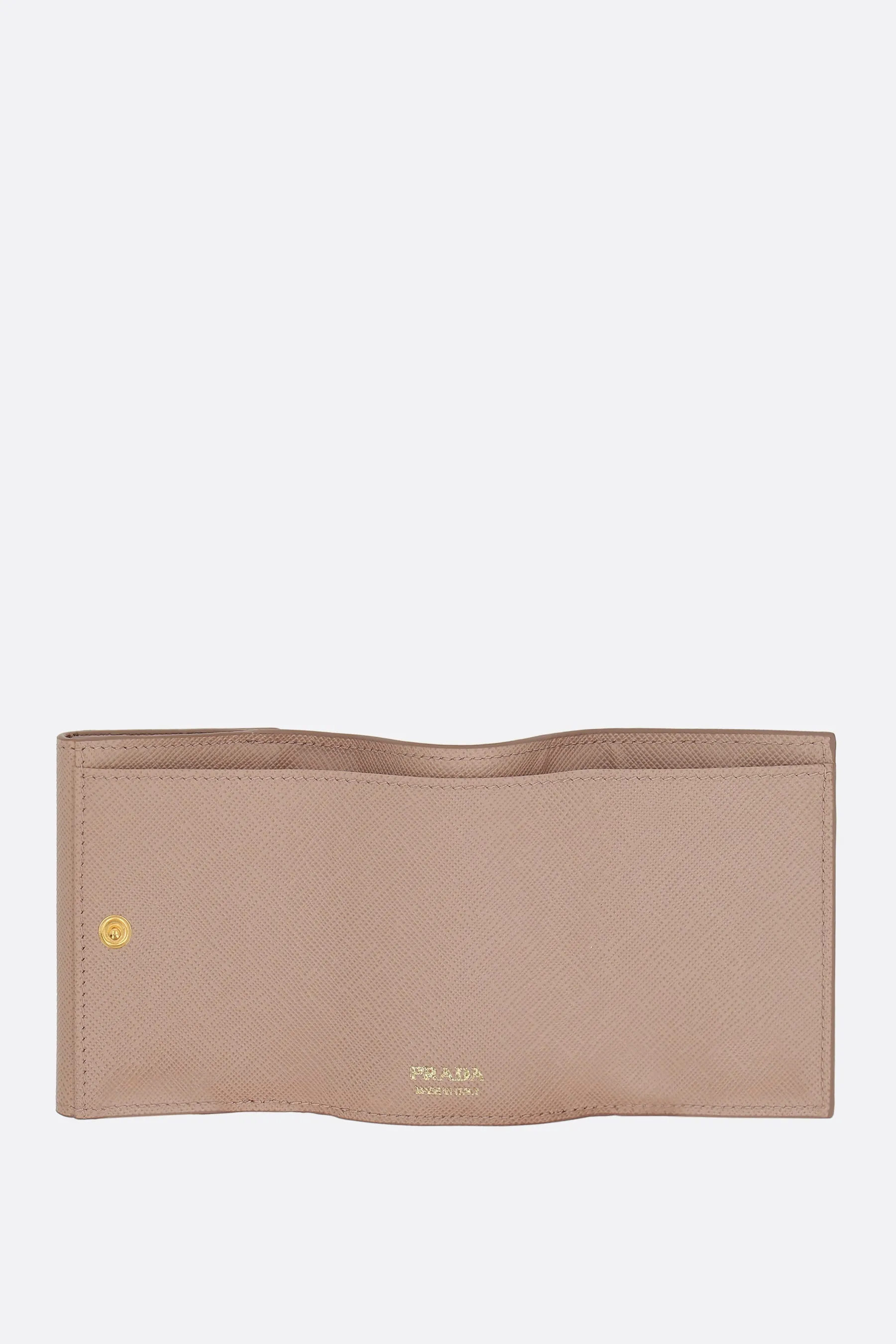Saffiano Pattern Leather Compact Wallet