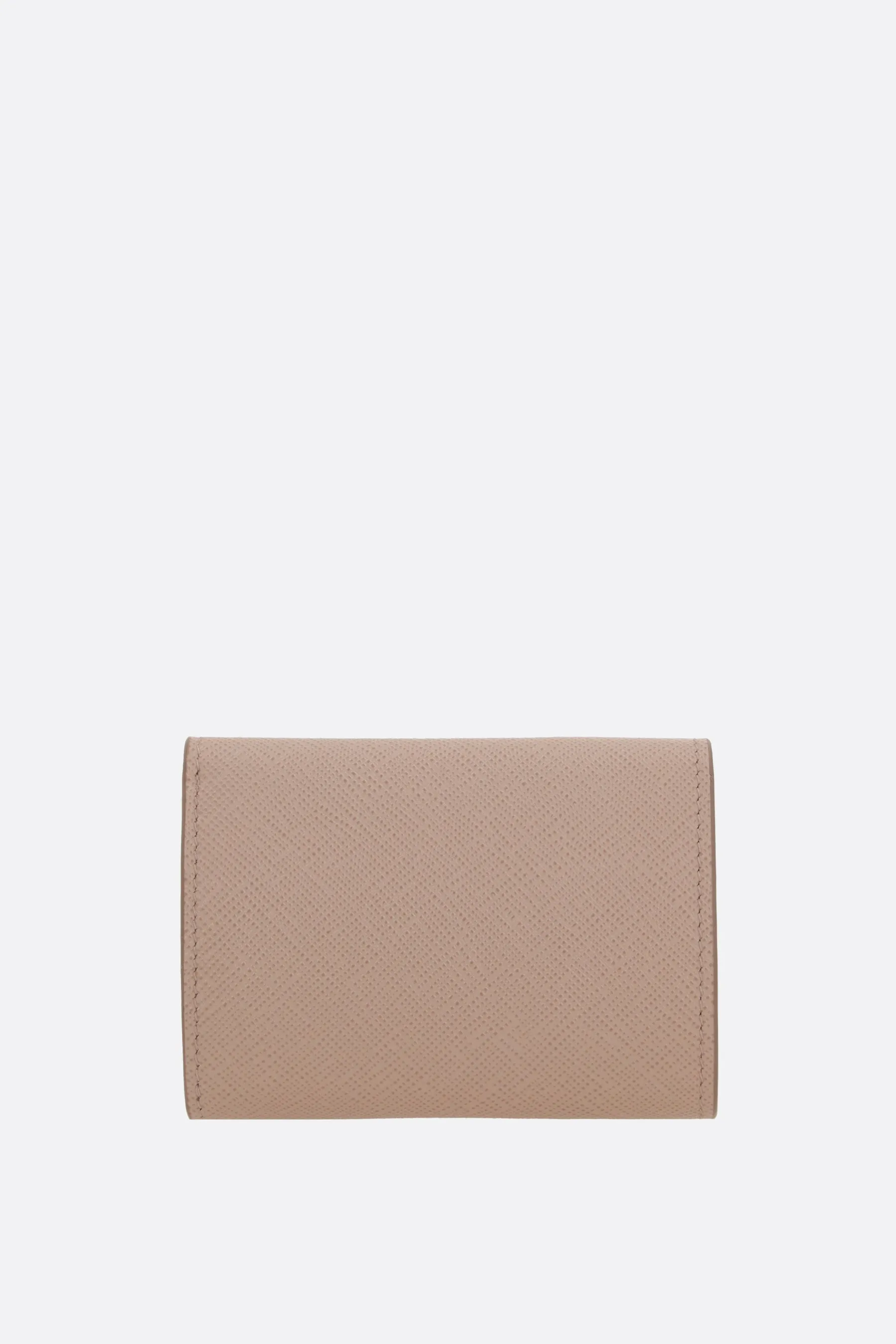 Saffiano Pattern Leather Compact Wallet