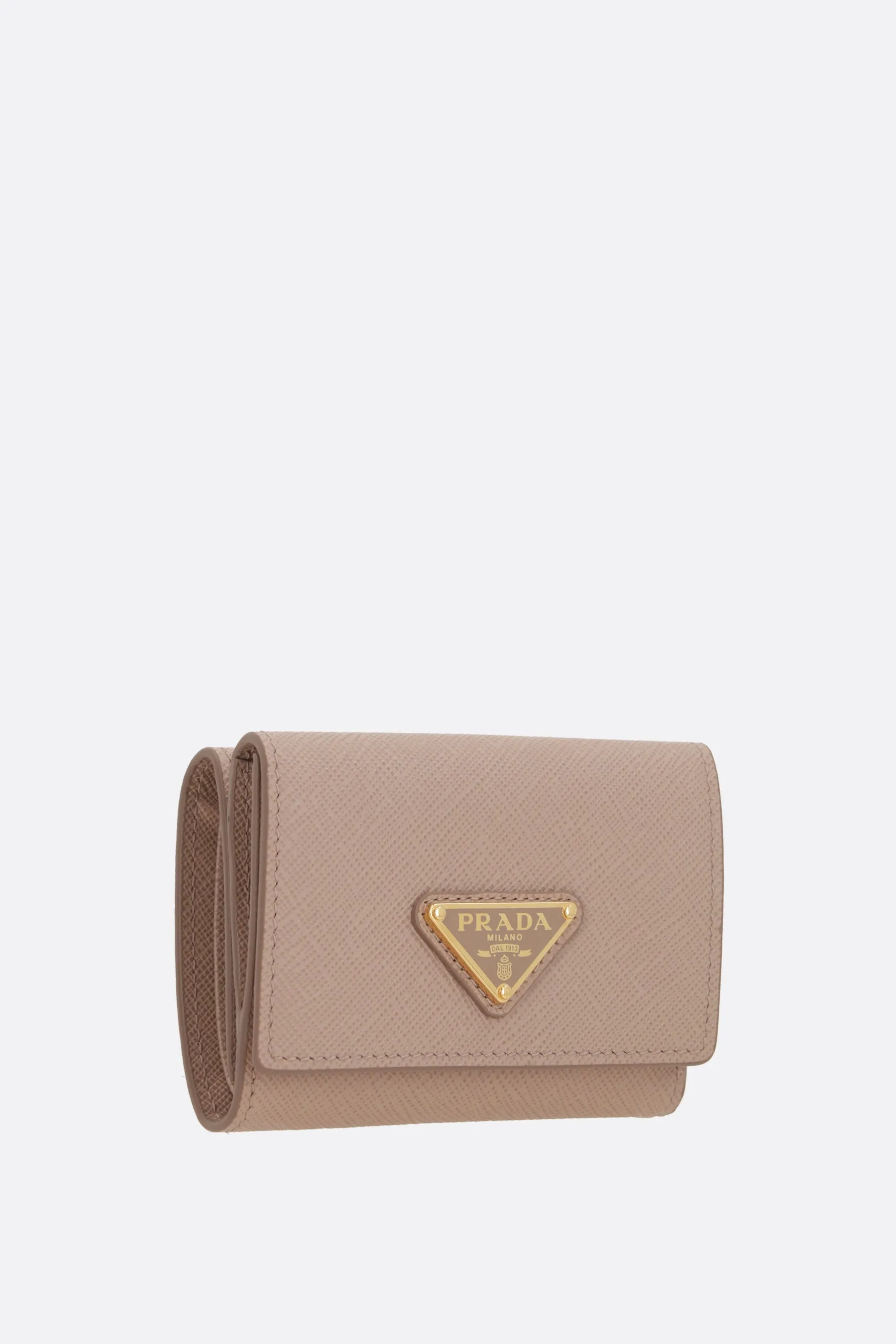 Saffiano Pattern Leather Compact Wallet