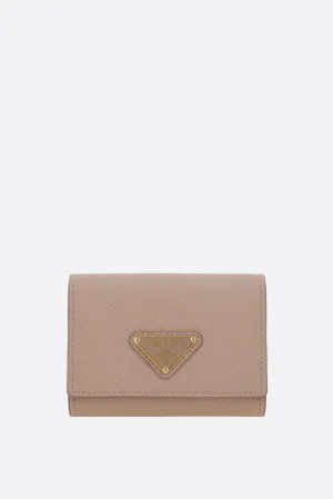Saffiano Pattern Leather Compact Wallet