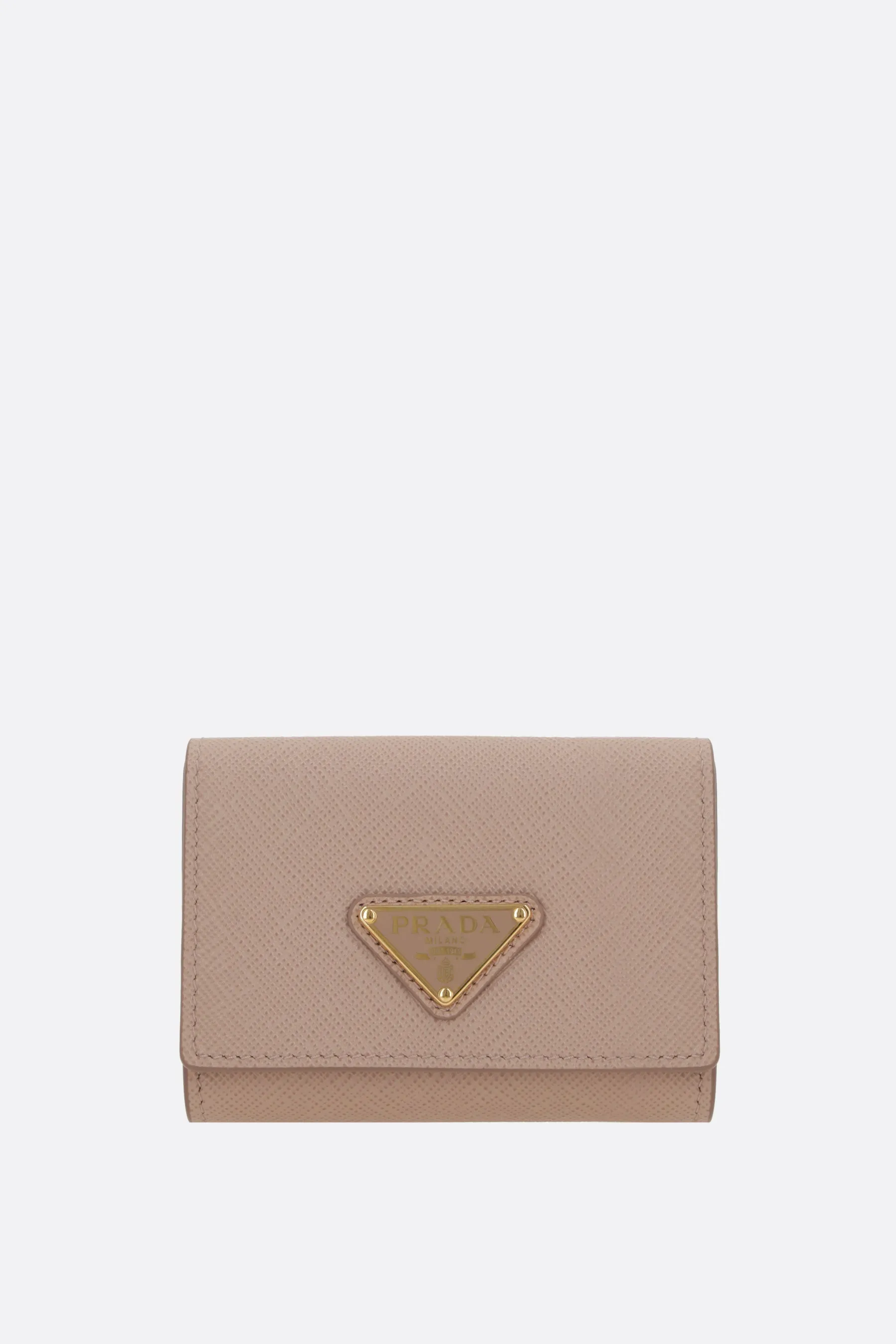 Saffiano Pattern Leather Compact Wallet