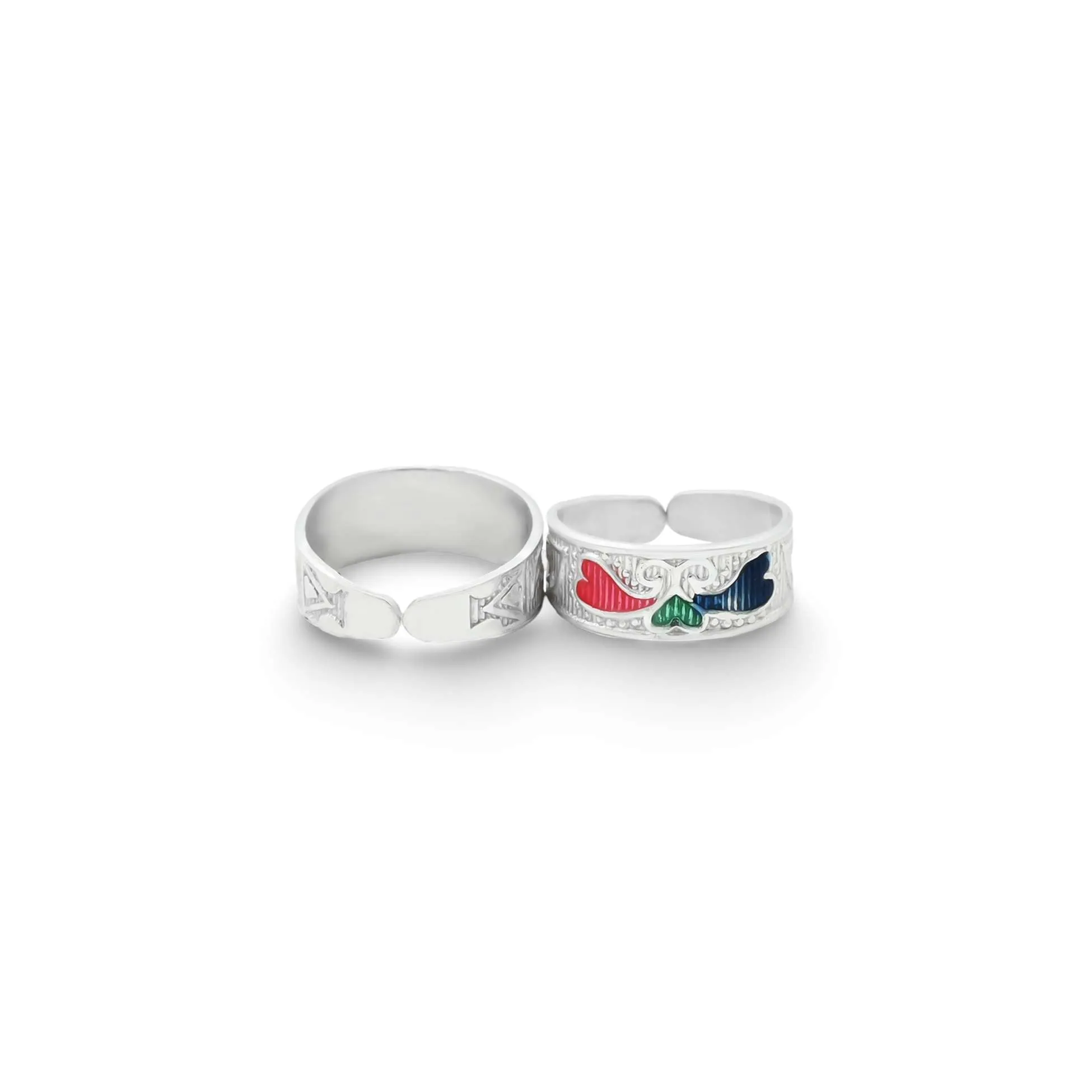 Silver Heart Shape Flower Design Bichhiya for Girls