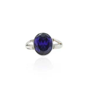 Silver Midnight Blue Gemstone Ring