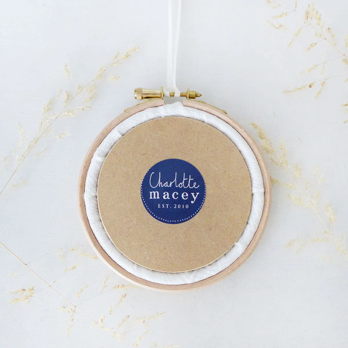 Small Ivory Lemons Embroidery Hoop Picture