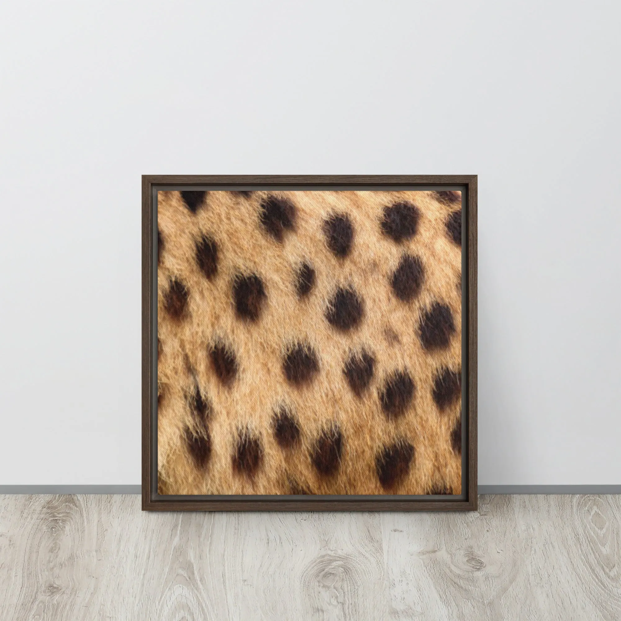 Speckled Leopard Artwork Framed Canvas Print