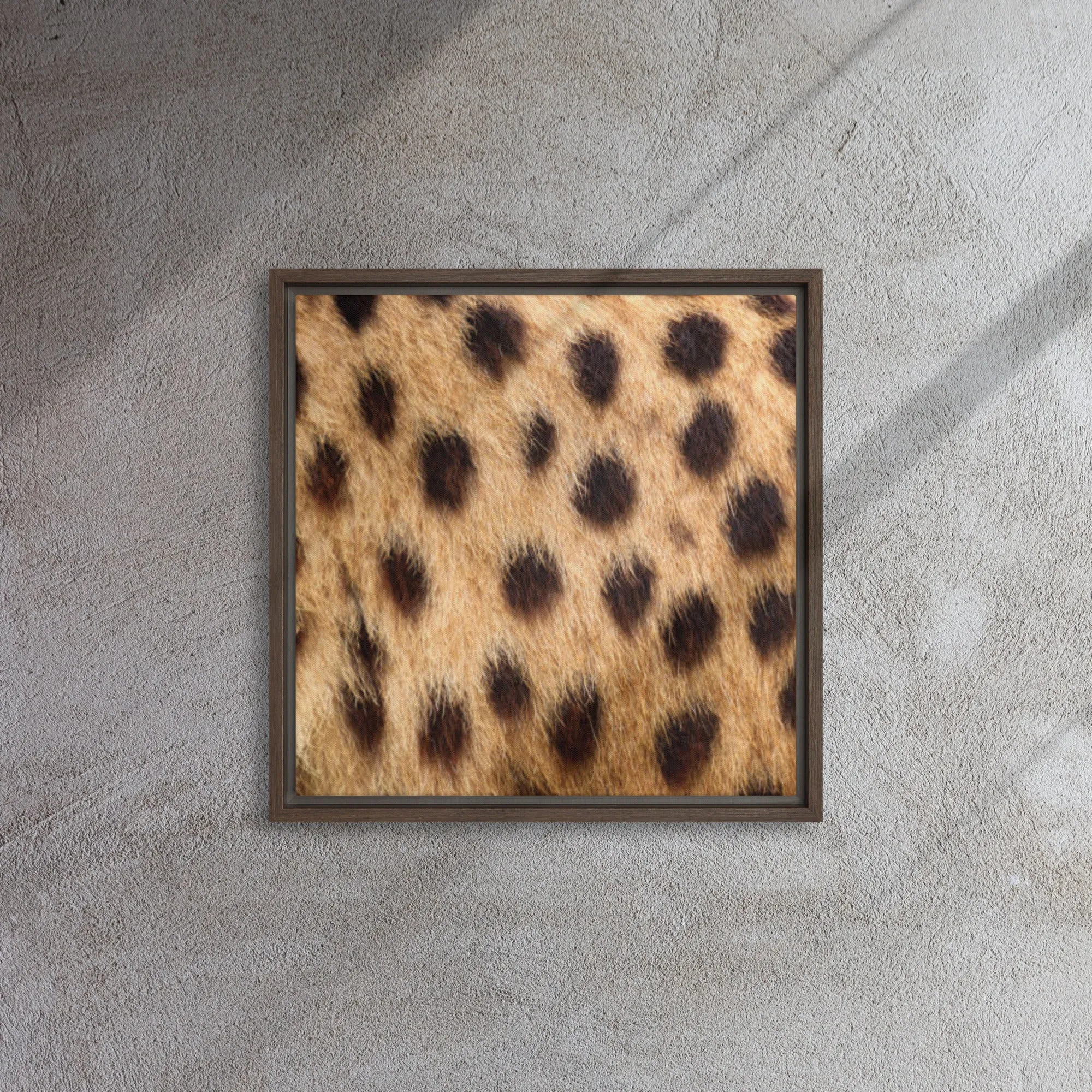 Speckled Leopard Artwork Framed Canvas Print