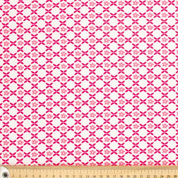 Spring Blooms Collection #17 Pink Geometric Small Flowers Cotton Prints