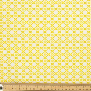 Spring Blooms Collection #19 Yellow Geometric Small Flowers Cotton Prints