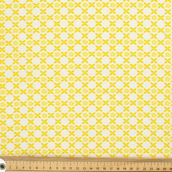 Spring Blooms Collection #19 Yellow Geometric Small Flowers Cotton Prints