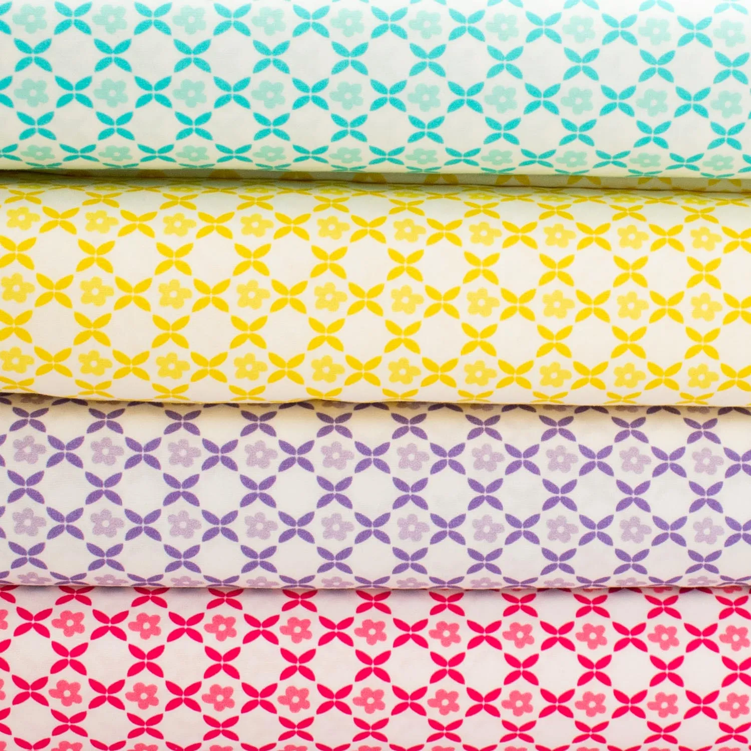 Spring Blooms Collection #19 Yellow Geometric Small Flowers Cotton Prints