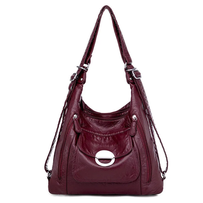 Stylish Large Capacity PU Leather Shoulder Bag