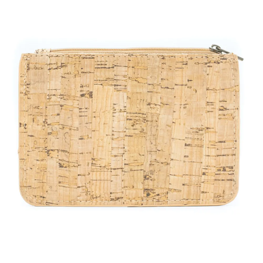 Teal Cork Skinny Coin Purse
