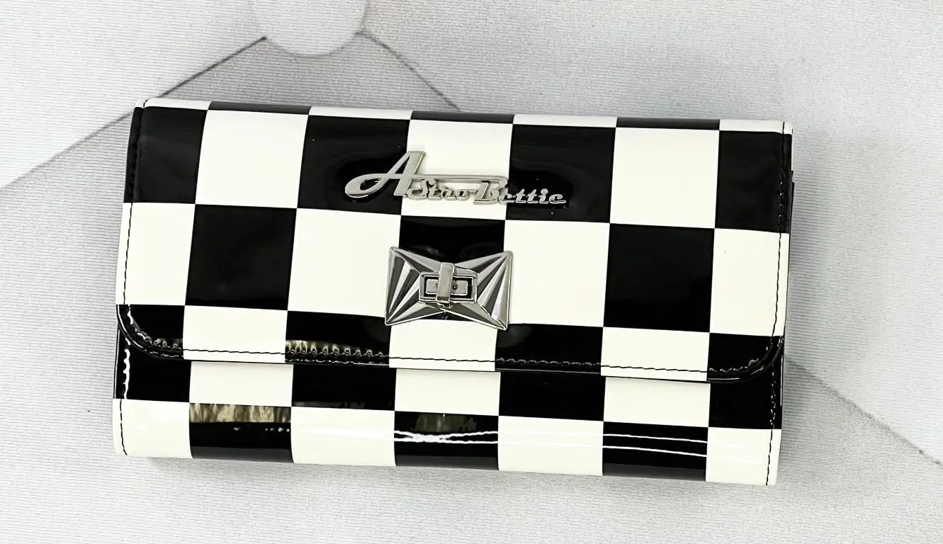 Tri-Fold Wallet in Checkerboard by Astro Bettie