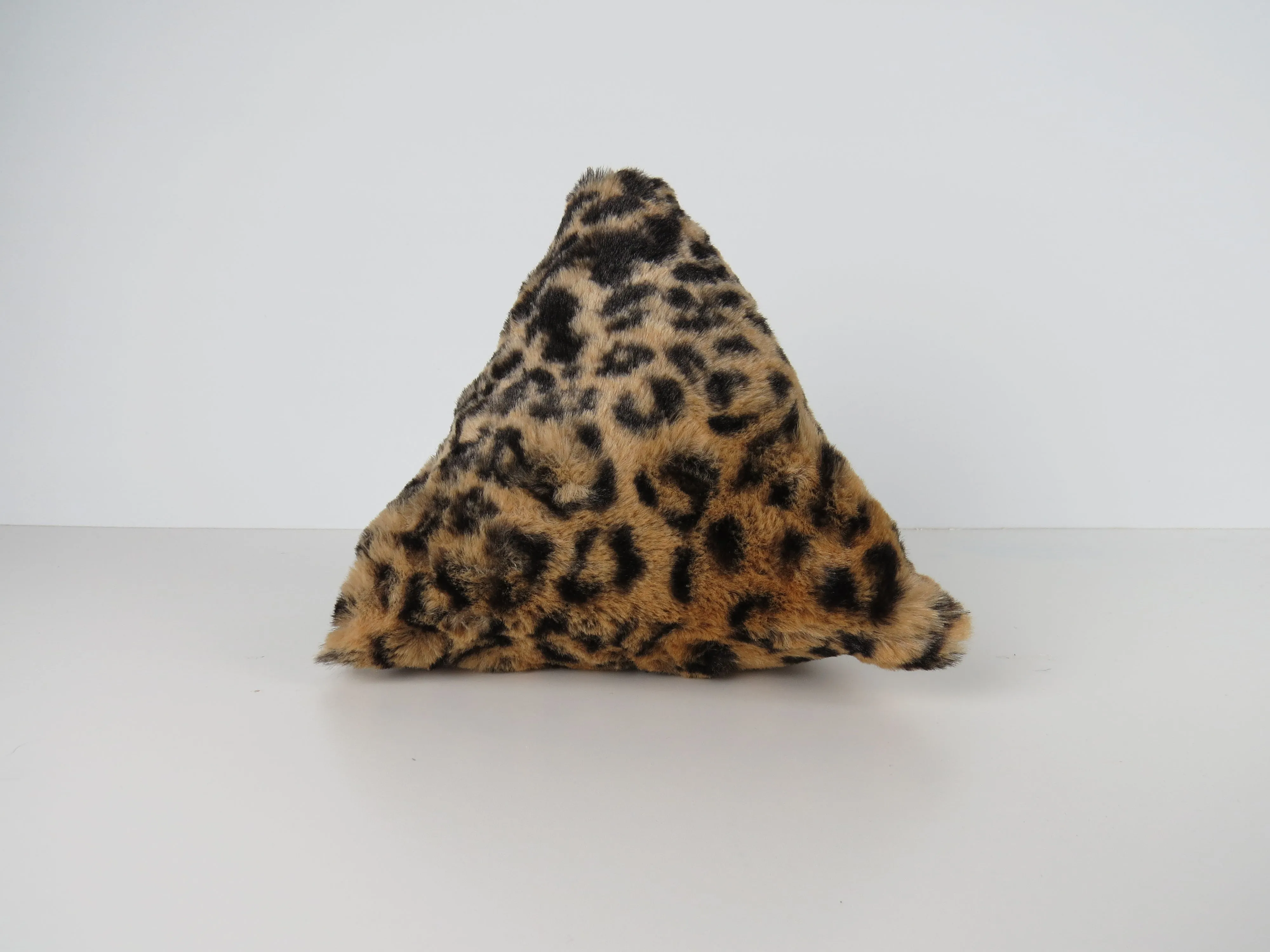Triangular Leopard Faux Fur Bag Soft Fluffy Purse