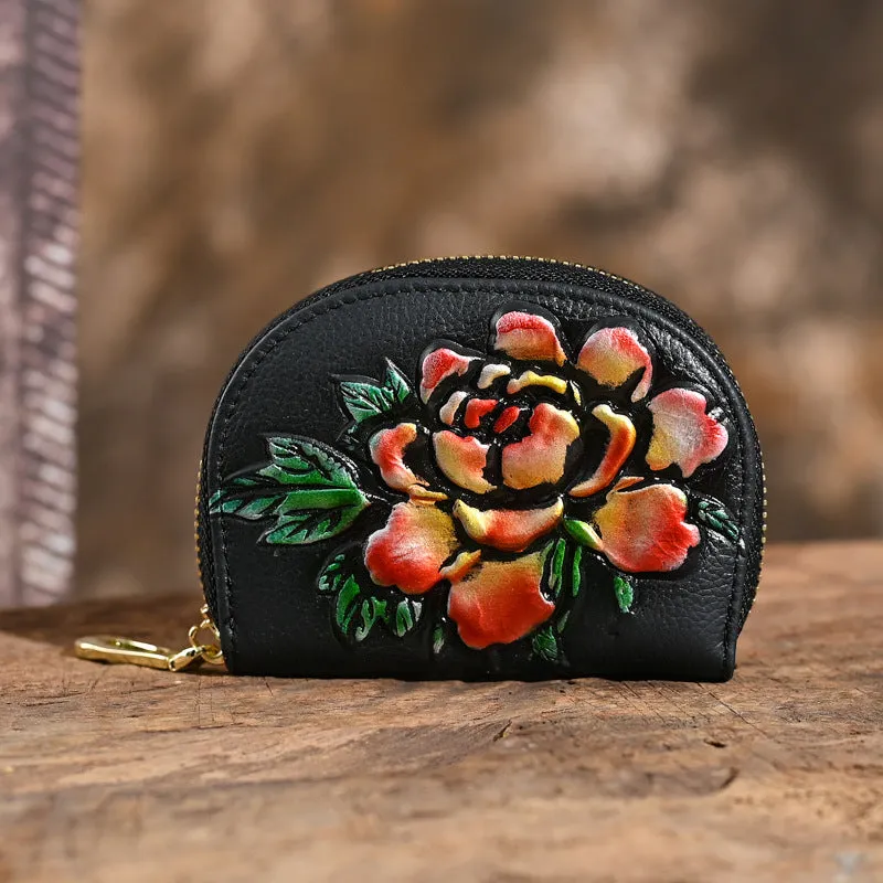 Vintage Animal Embossing  Leather Change Purses F608