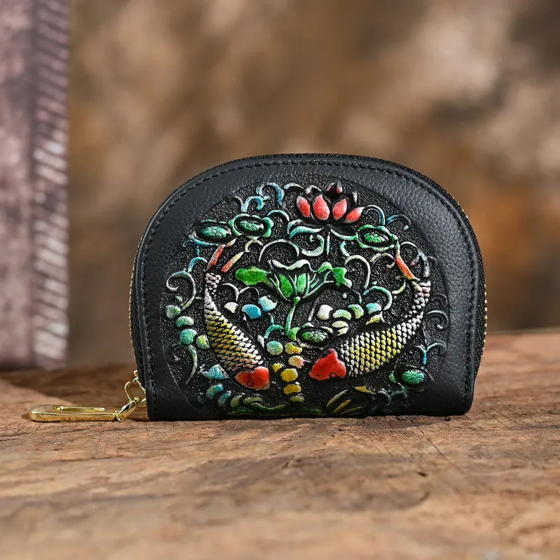 Vintage Animal Embossing  Leather Change Purses F608