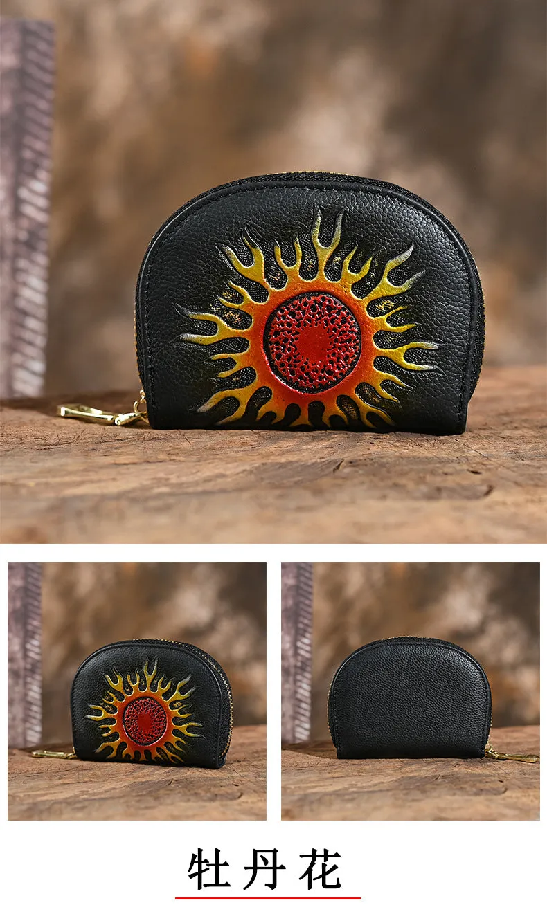 Vintage Animal Embossing  Leather Change Purses F608