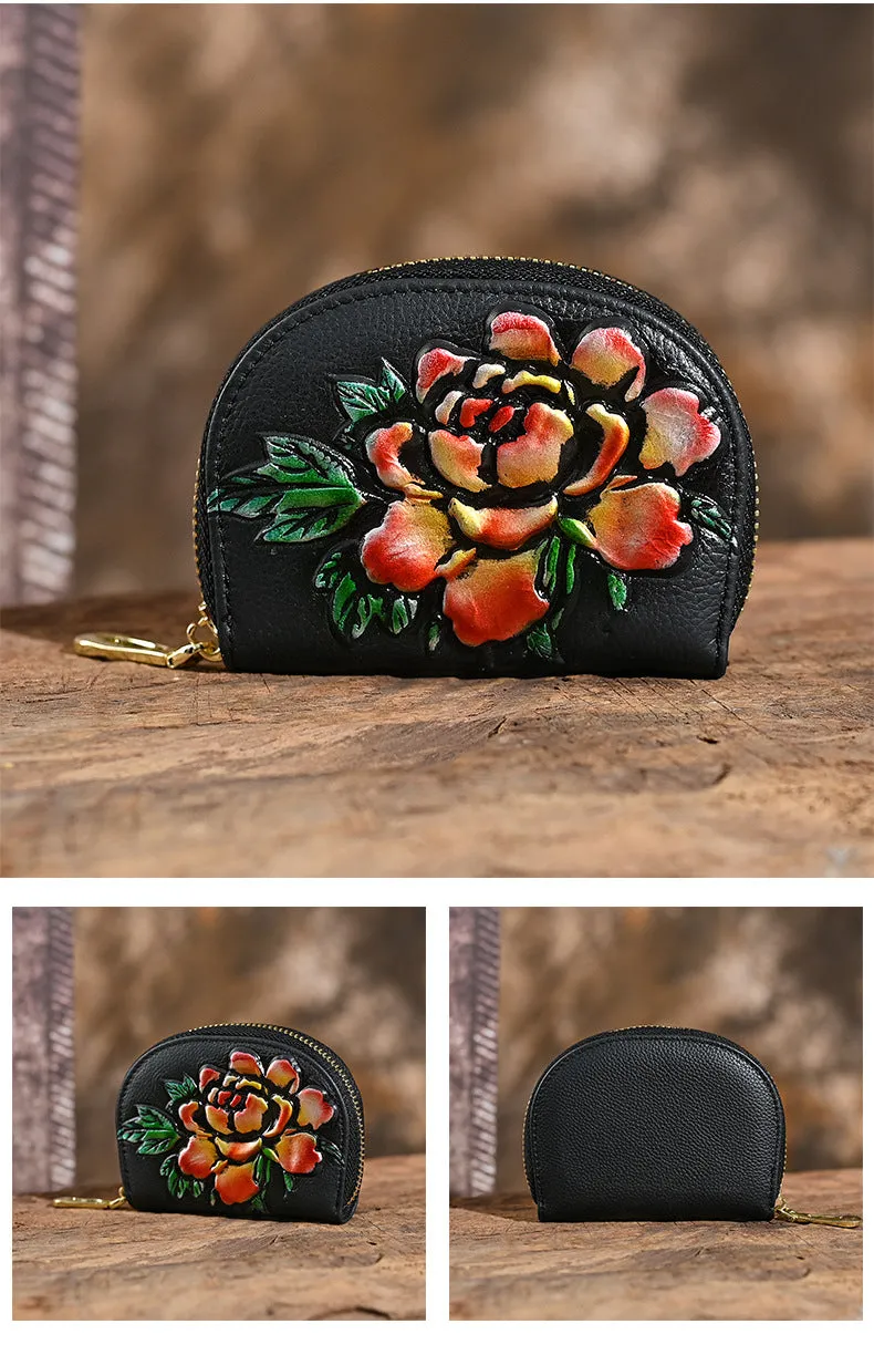 Vintage Animal Embossing  Leather Change Purses F608