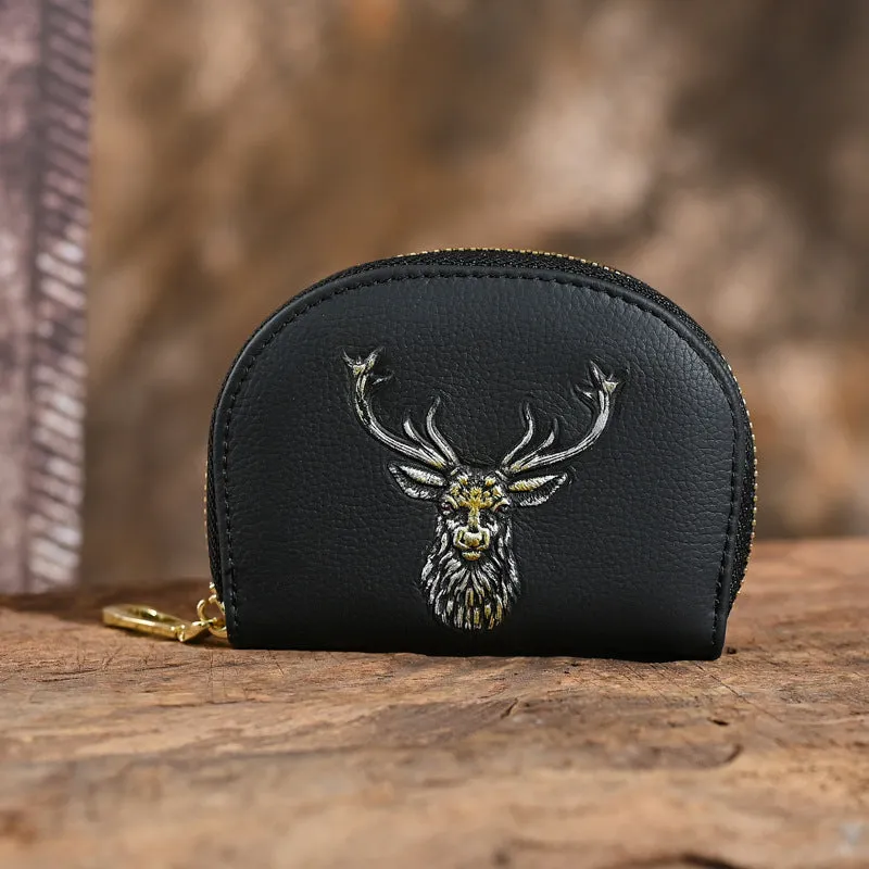 Vintage Animal Embossing  Leather Change Purses F608