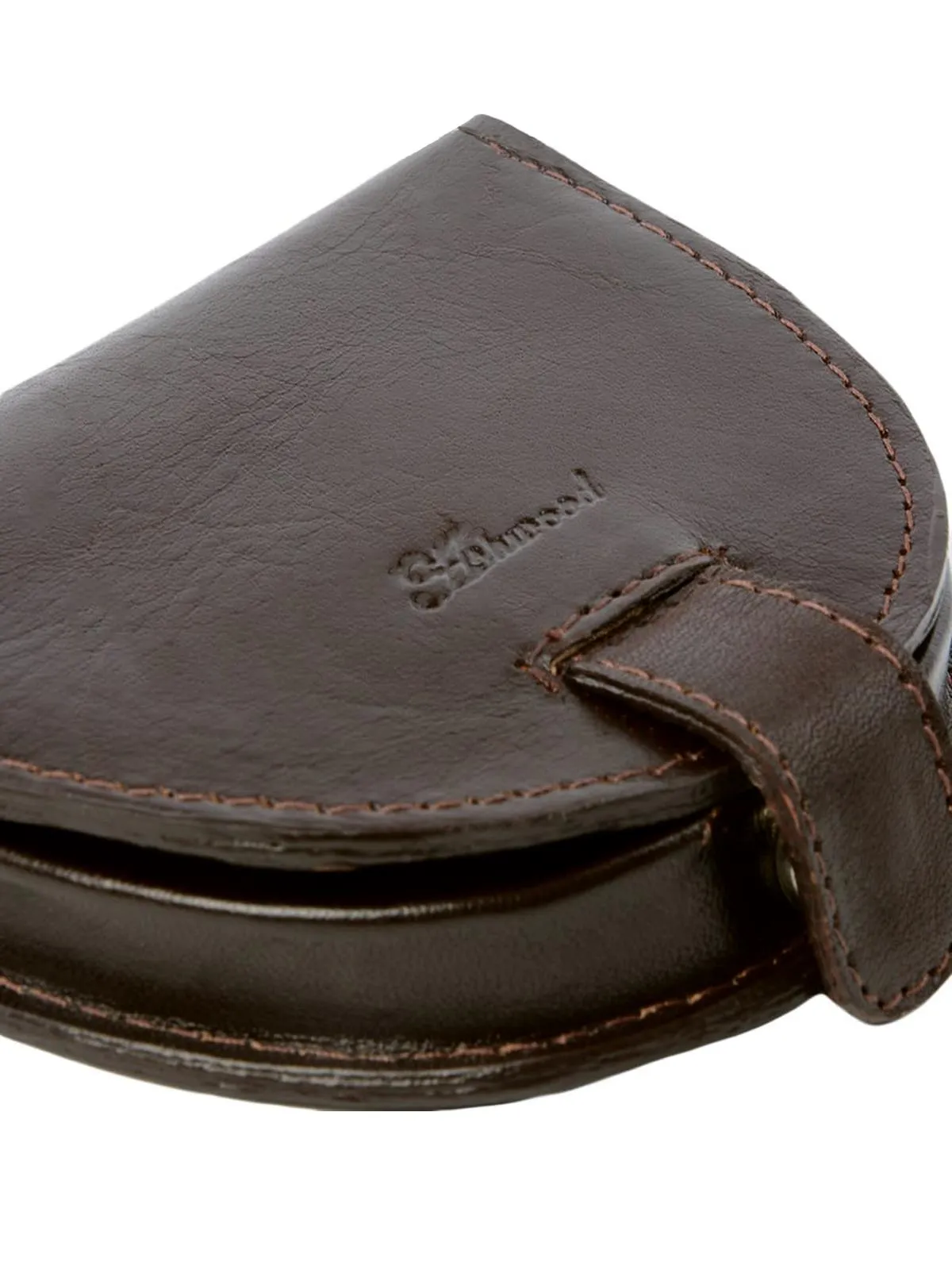 Vintage Style Small Dark Brown Leather Coin Purse