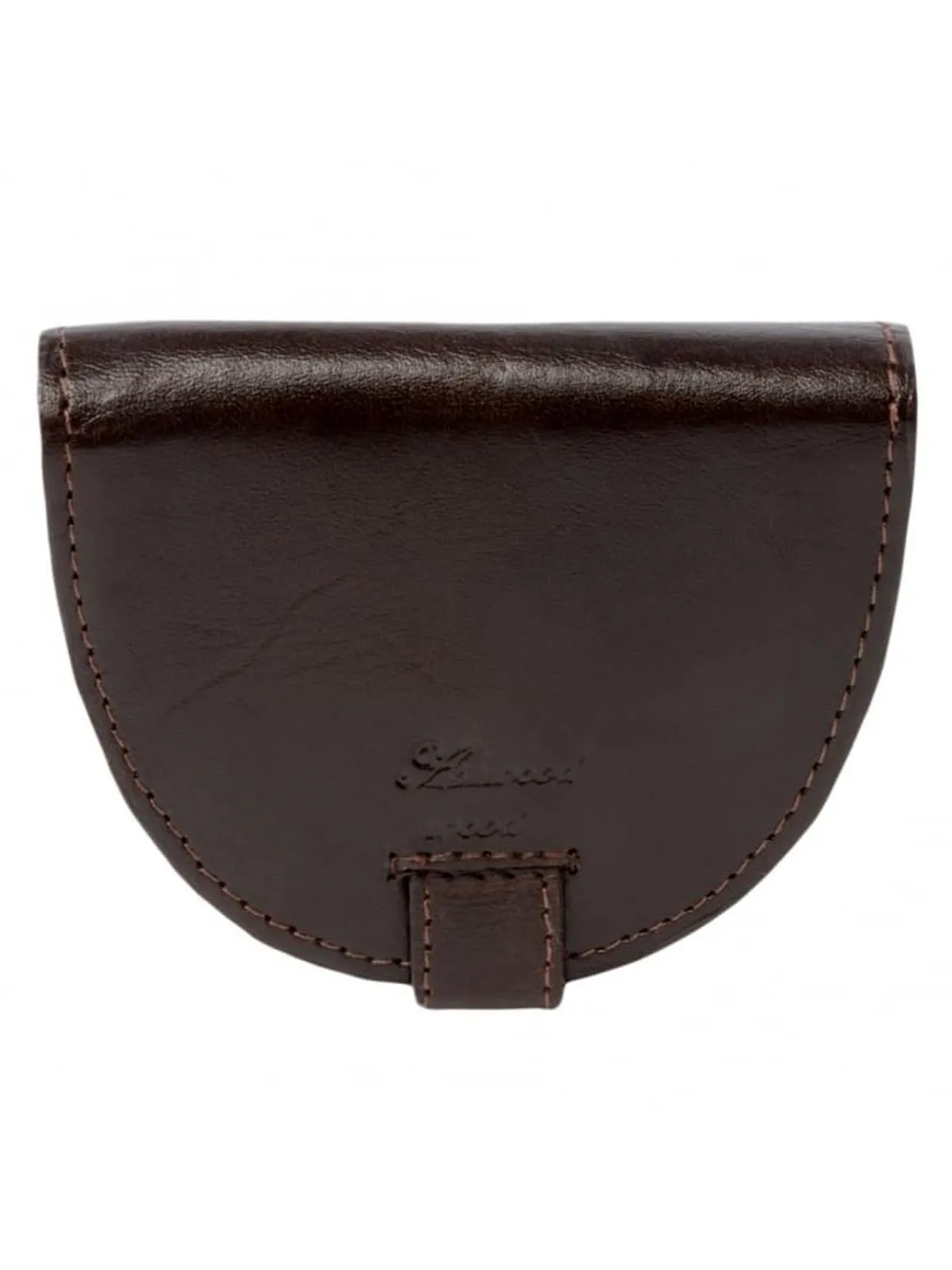 Vintage Style Small Dark Brown Leather Coin Purse