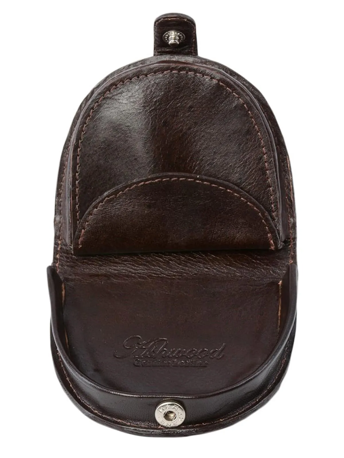 Vintage Style Small Dark Brown Leather Coin Purse
