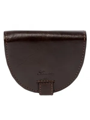 Vintage Style Small Dark Brown Leather Coin Purse