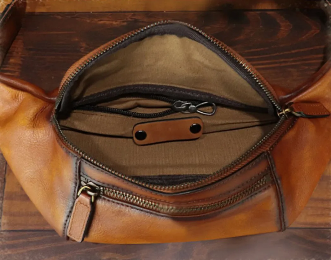 Vintage Womens Leather Chest Bag Waist Purses