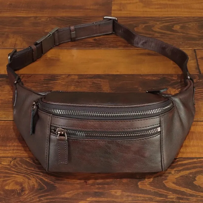 Vintage Womens Leather Chest Bag Waist Purses