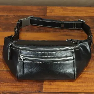 Vintage Womens Leather Chest Bag Waist Purses