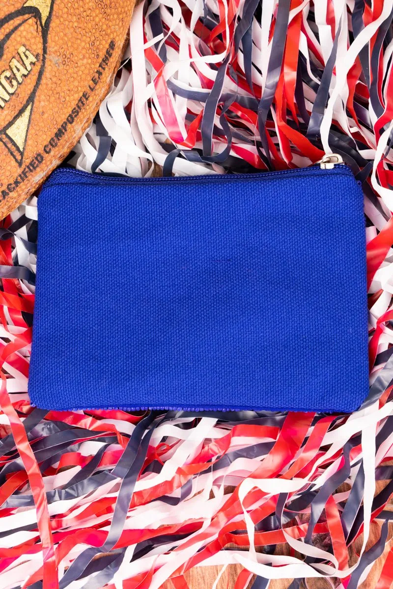 Viola Hat's Off Game Day Red and Blue Seed Bead Coin Purse
