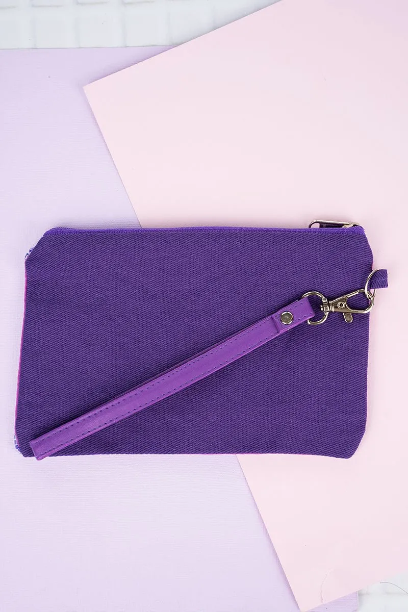Viola Purple 'Let's Go Ghouls' Seed Bead Wristlet Coin Purse