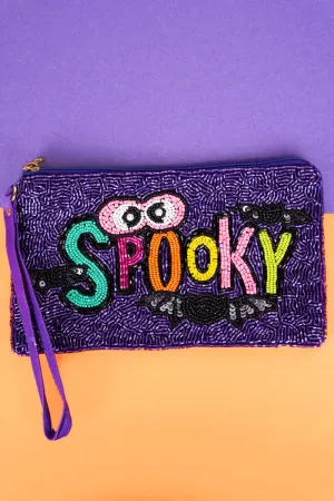 Viola 'Spooky' Purple Seed Bead Wristlet Coin Purse