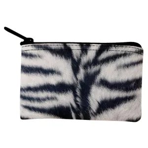 White Siberian Tiger Fur Coin Purse