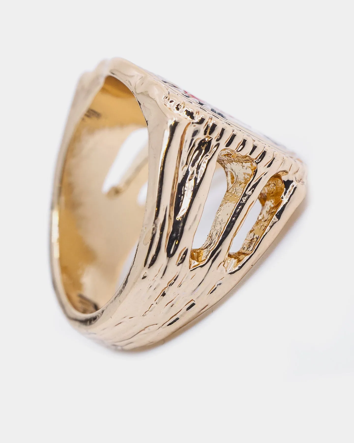 Wild For The Weekend Baller Bear Coin Signet Ring (Medium) Gold