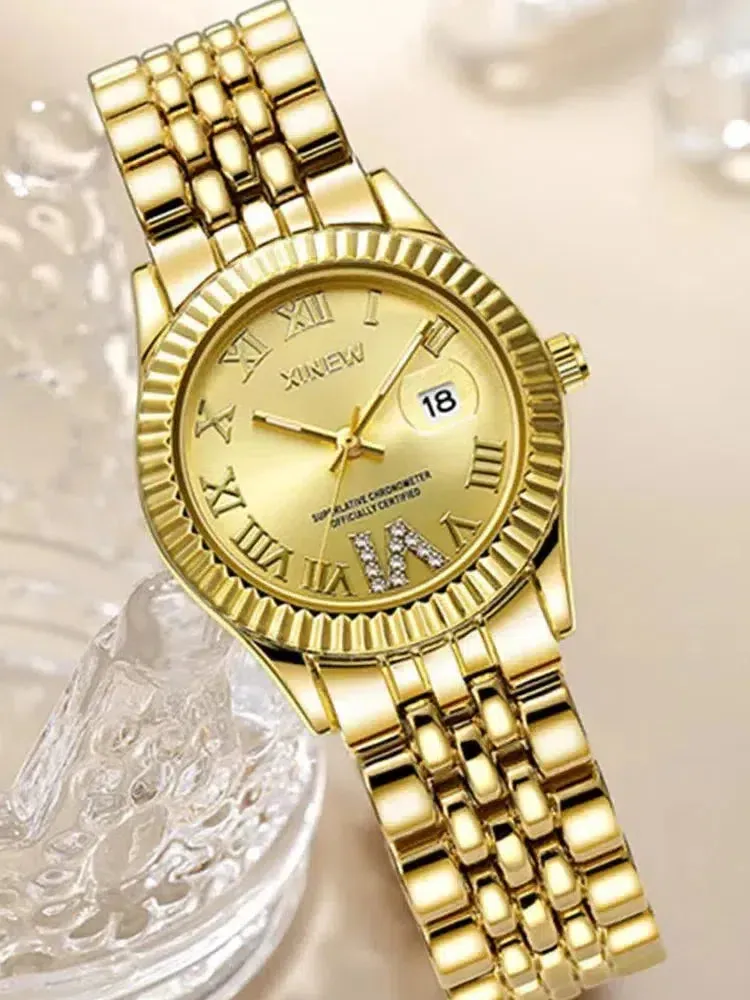 Winslet – Zirconia stones – Gold-tone watch