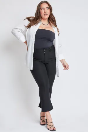Women´s Plus Hyperstretch Cropped Kick Flare Pants, Black