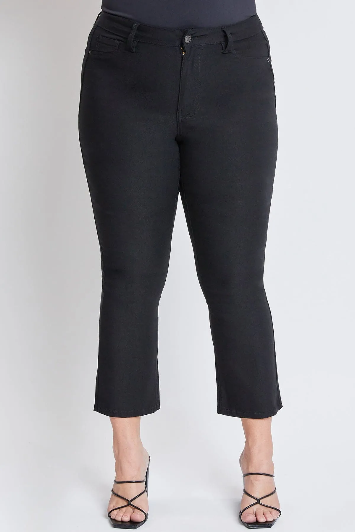 Women´s Plus Hyperstretch Cropped Kick Flare Pants, Black