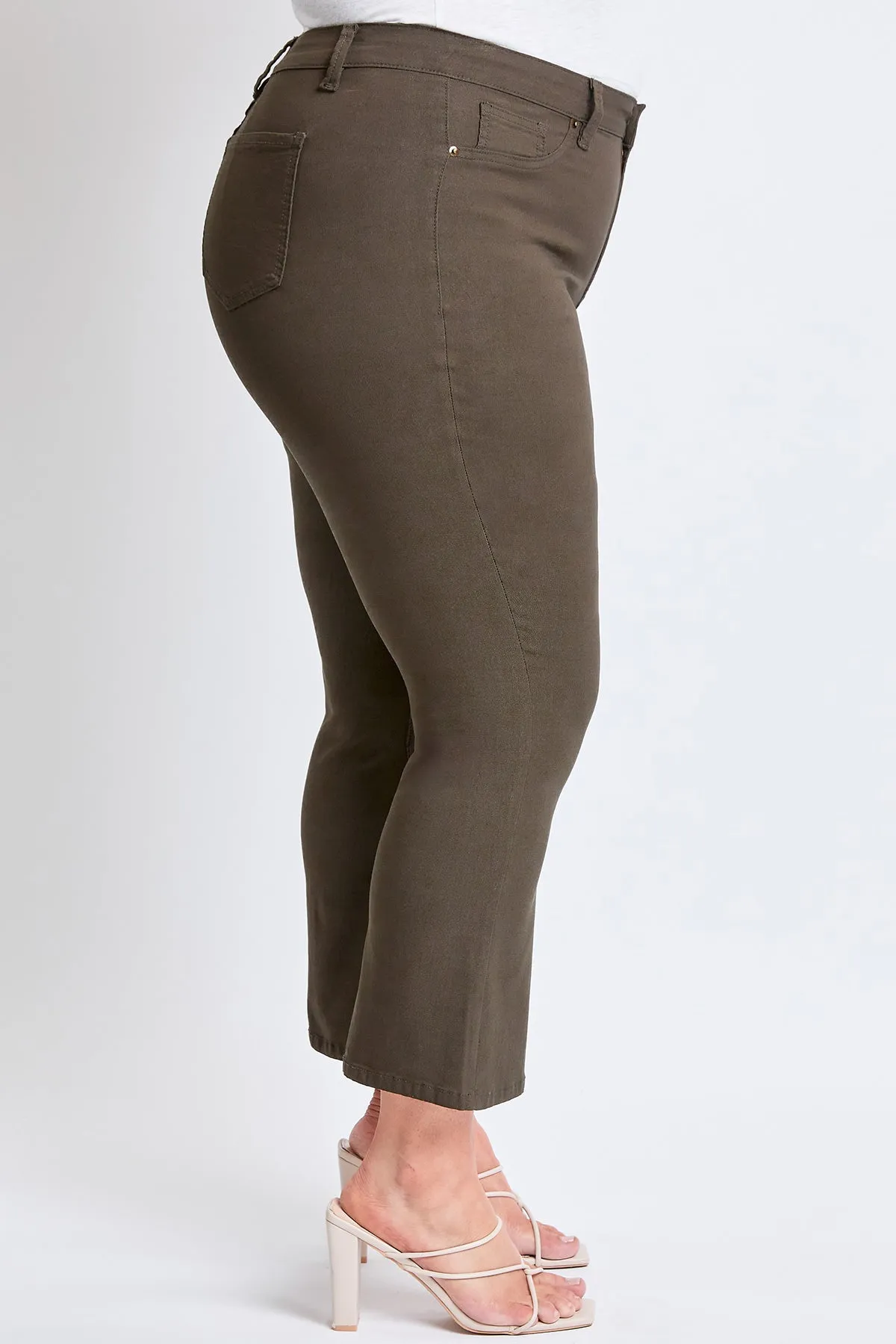 Women´s Plus Hyperstretch Cropped Kick Flare Pants, Dark Olive