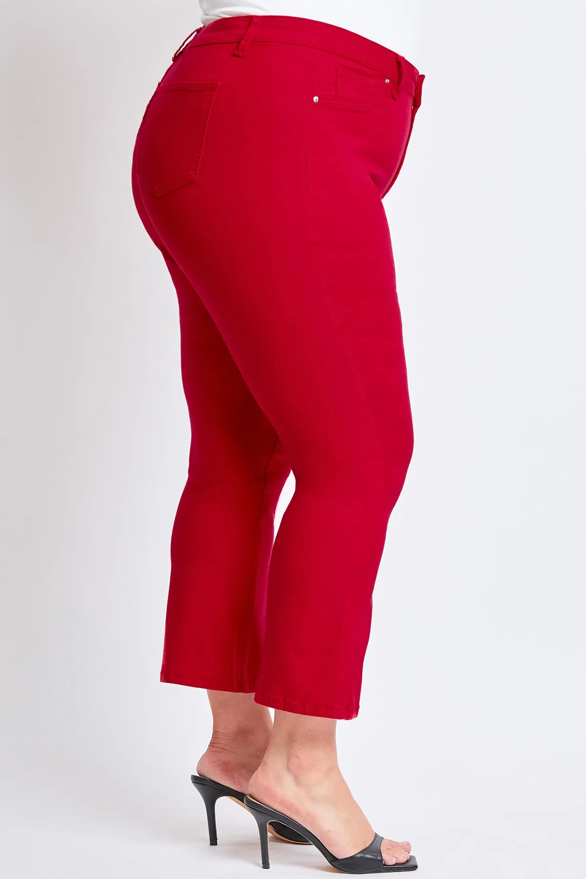 Women´s Plus Hyperstretch Cropped Kick Flare Pants, Ruby Red