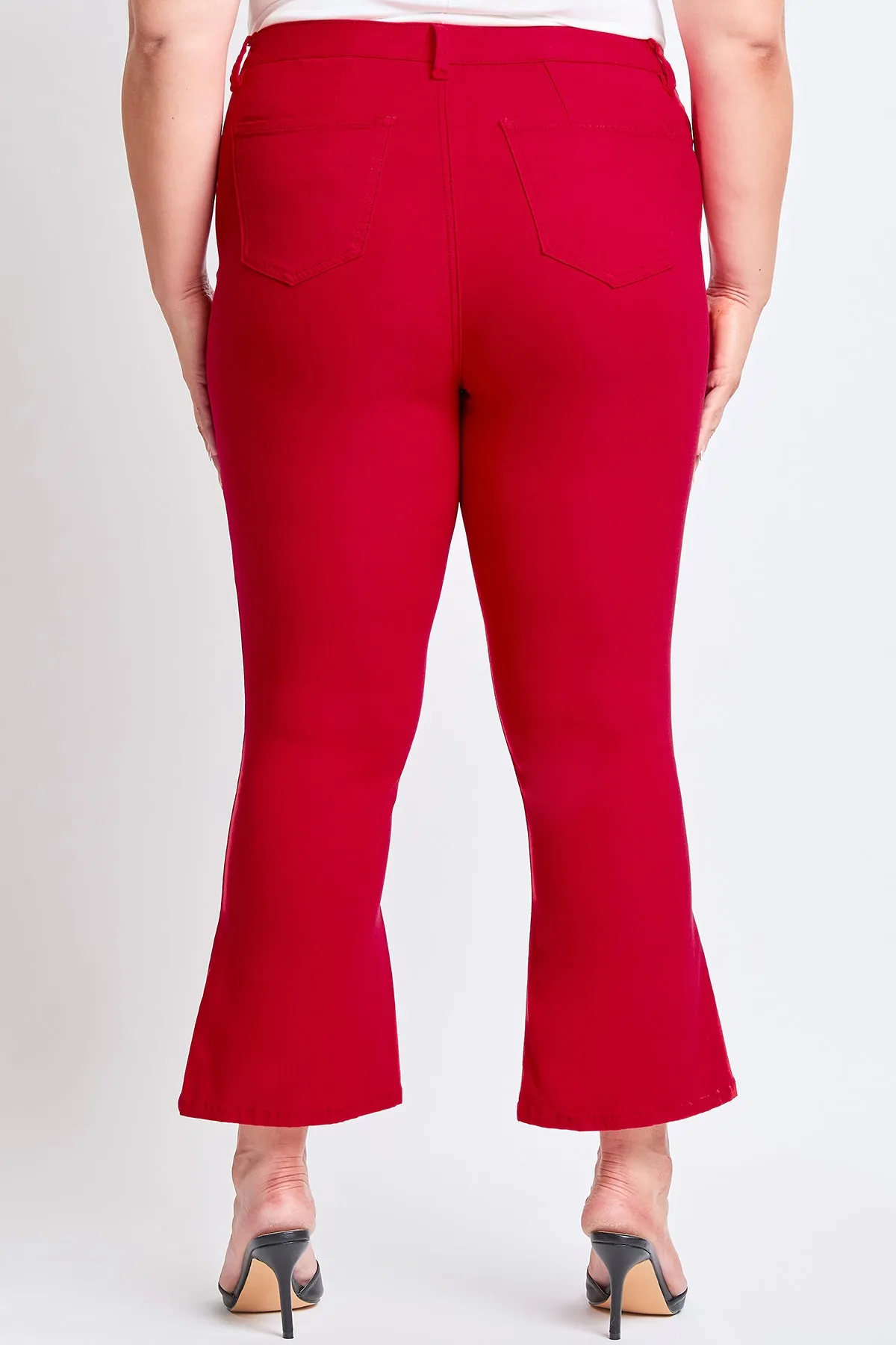 Women´s Plus Hyperstretch Cropped Kick Flare Pants, Ruby Red