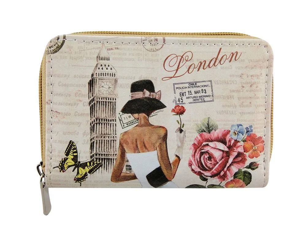 Womens Soft Faux Leather Printed Multi Purse Wallet Credit Card Coin Cash Holder