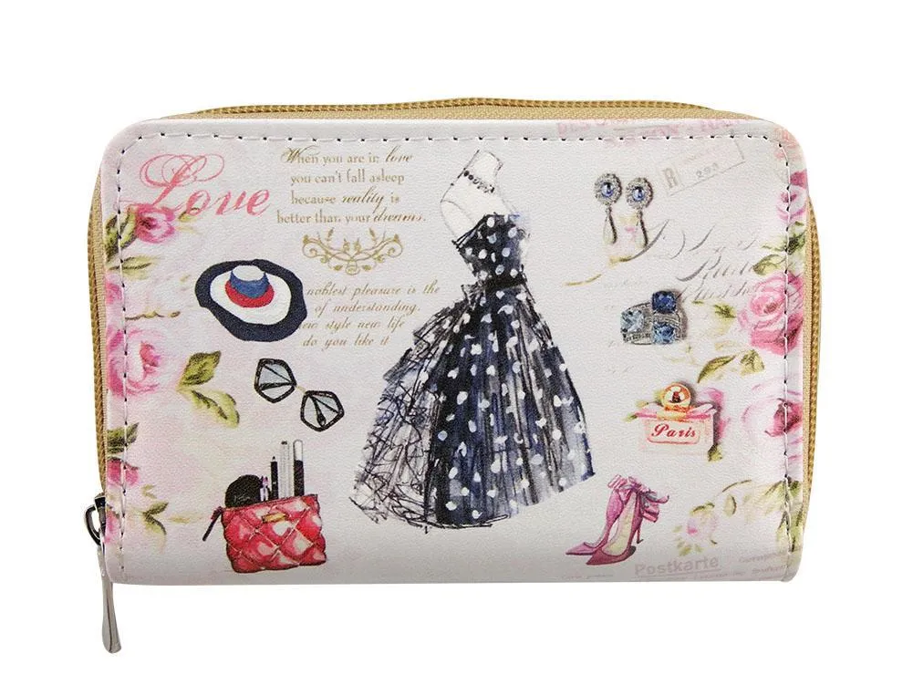 Womens Soft Faux Leather Printed Multi Purse Wallet Credit Card Coin Cash Holder